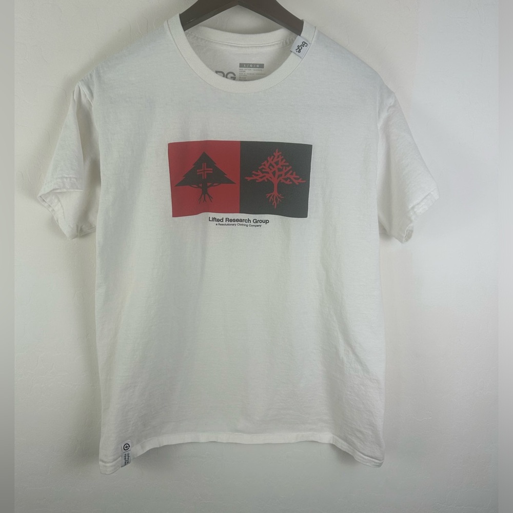 LRG mens Double up tree Logo
Graphic T Shirt White Size Large